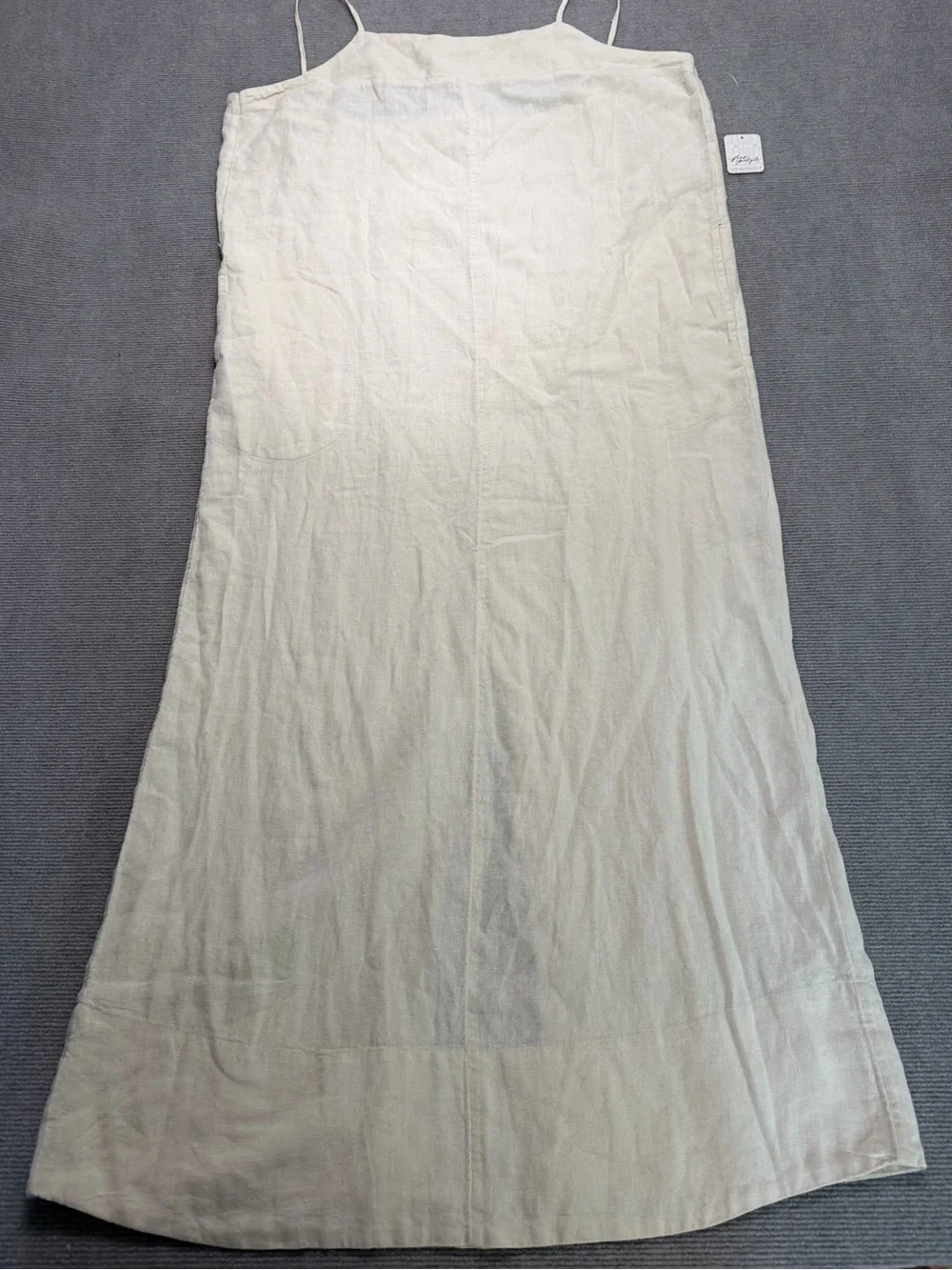 NWT Free People Free-Est Linen Blend Maxi Slip Dress XL Tea Cookie Neutral Boho
